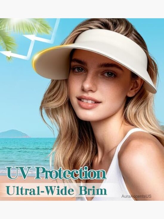 Lightweight Wide Brim Sun Visor UPF 50+ Foldable Beach Hat main image 5